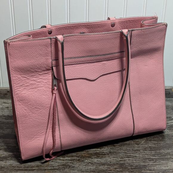 Rebecca Minkoff Pink Leather Large Tote Shoulder Bag - Picture 1 of 8
